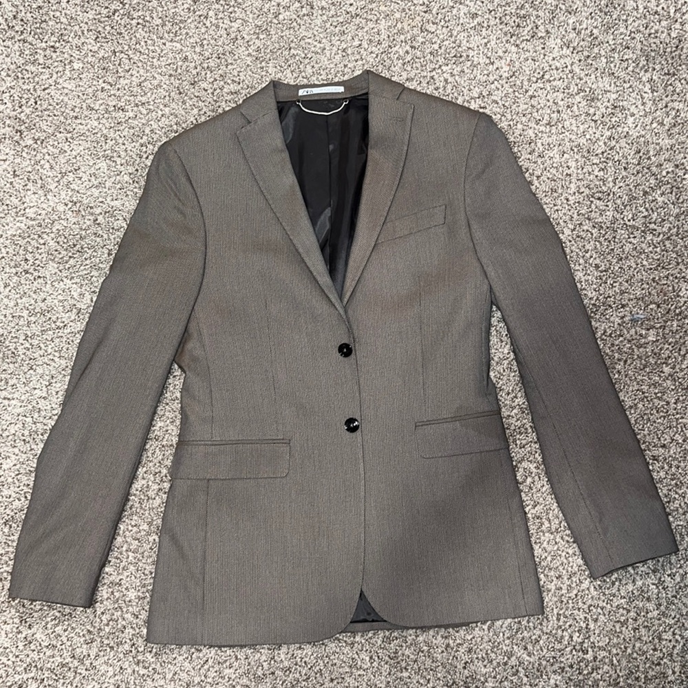 Zara Brown Mens Coat/ Pants (Brown) ONLY WORN ONCE!!